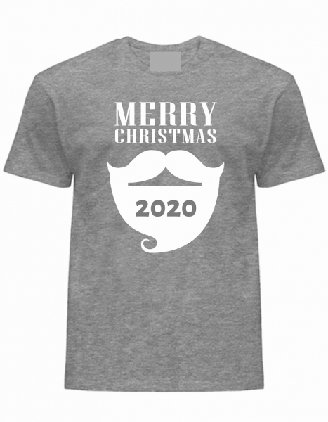 T Shirt Merry Christmas grau-weiß, günstig kaufen